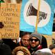 Demonstrators rally outside the Federal Communication Commission building to protest against the end of net neutrality rules December 14, 2017 in Washington, DC.